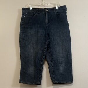 Christopher & Banks Cropped Jeans Womens 16 Blue Stretch Denim Capri Pants